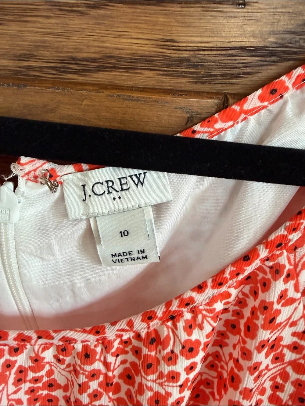 J. Crew Coral Floral Midi Dress with Ruffle Sleeves size 10